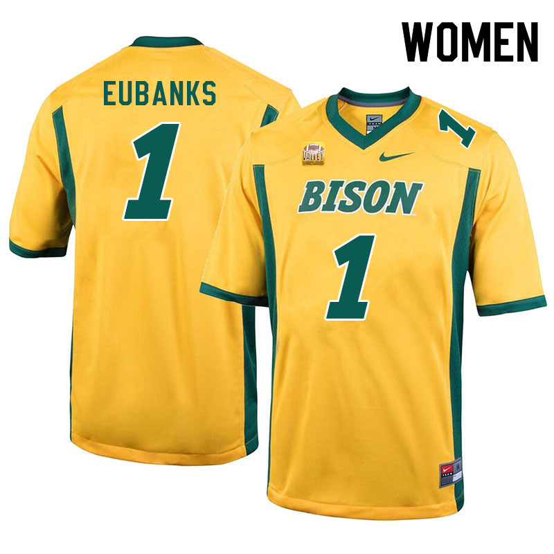 Women #1 Courtney Eubanks North Dakota State Bison College Football Jerseys Sale-Yellow - Click Image to Close